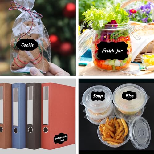 600 Pcs Black Tags, Label Stickers, Name Tags, Waterproof Blackboard Self-Adhesive Gift Tag for Christmas, Presents, Jars, Bottles (Black) - color: Black, size: 600 Pcs