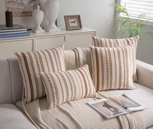 Cethom Brown Fall Rustic Boho Throw Pillow Covers 22x22 Inch Set of 2 - color: Brown, size: 22" x 22" (Pack of 2)