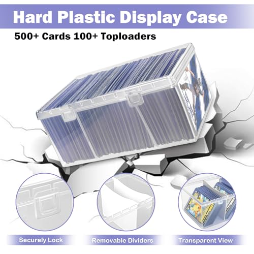 Trading Card Storage Box with 2 Dividers, Fit for Top Loader Storage, 2 Pcs - style: 2 Pack with 2 Dividers