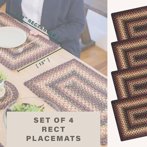 Homespice Prescott Jute Braided Placemats, Rect 13x19 Set of 4 - color: Prescott