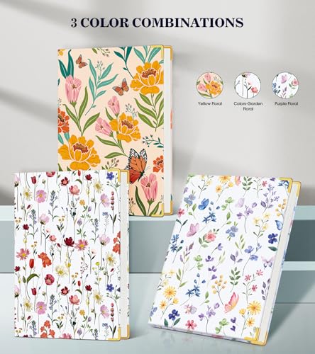 Lined Journal Notebook for Women, A5 Hardcover Leather Journaling Notebooks for Writing, 200 Pages Travel Journal, College Ruled Notebook for Work School, Note Taking 5.75'' X 8.38'' Garden Floral - color: Garden Flower