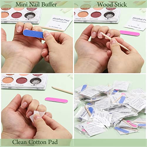 48 Sets Disposable Manicure Kit 3-Piece Mini Nail Files Set Includes Nail File 100/180 Grit, Wood Stick, Nail Polish Remover Pads for Nails Design, Stamping Polish Manicure Art Tool