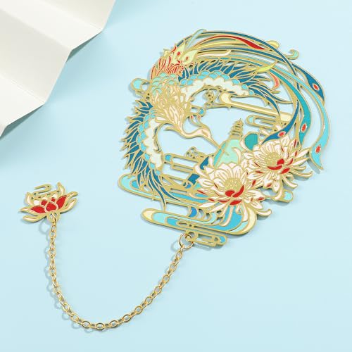 Shan Hai Jing Divine Beasts Bookmark Phoenix Dragon Koi Deer Good Luck Gift - color: Style 3 Gift Boxed