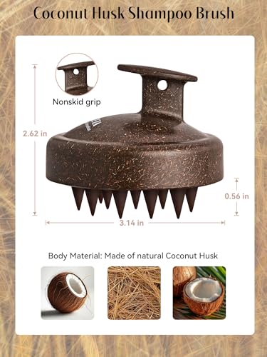 HEETA Scalp Massager Hair Growth Scrubber for Dandruff Removal Hair Care - color: Dark Brown