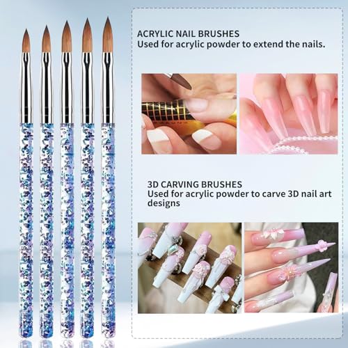 31PCS Nail Art Brush Set, Liner, Dotting, Fan & Flat Brushes - color: black