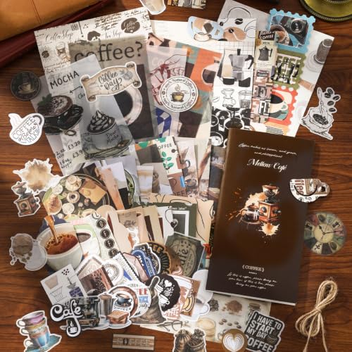 YagCu Coffee Scrapbook Kit, Vintage Junk Journal Supplies for Adults - color: Coffee