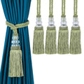 4 Pack Curtain Tiebacks with Tassel, Green - color: Green, size: 4