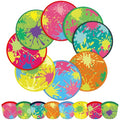 Gejoy 24 Pcs Splash Pattern Flying Disc Folding Hand Fan 8 Styles - color: Multicolor