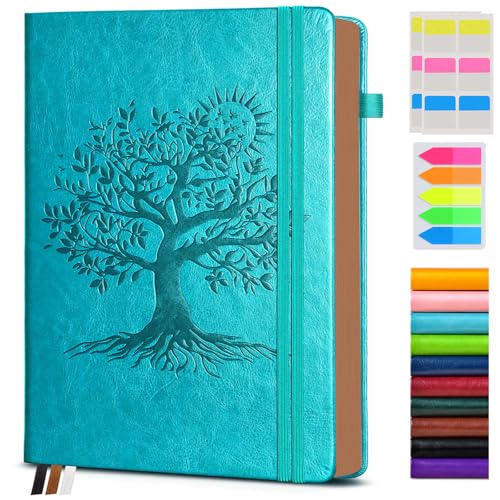 PAIBAS Lined Journal Notebook with 300 Page Numbered Pages, Vintage Leather - color: Blue, size: A4 (8.5in X 11.3in)