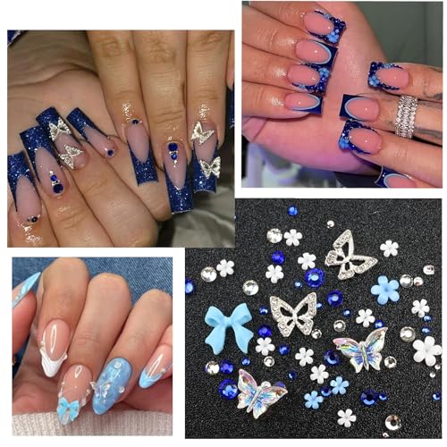 Nail Charms with Blue Rhinestones for Women Nail Design - color: Colorful-21