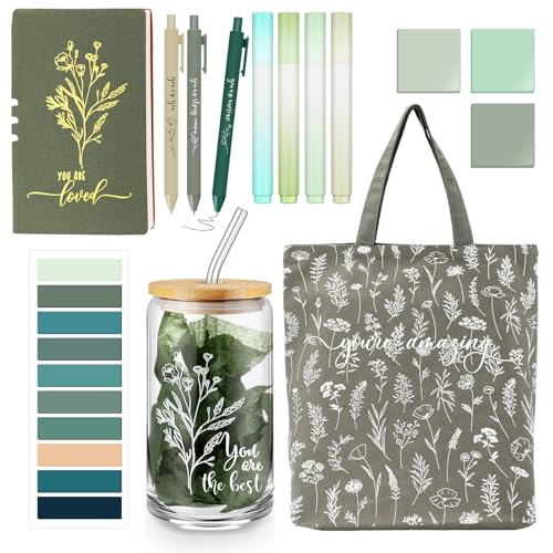 14 Pcs Inspirational Journal Kit for Women, Green - color: green