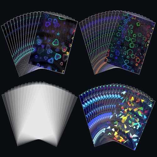 100pcs Holographic Card Sleeves Trading Card Sport Games
