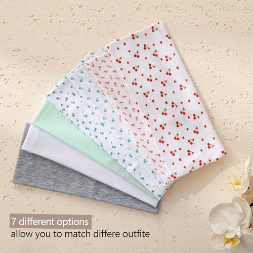Sunolga 7 Pack 4.2in Wide Floral Polka Dot Non Slip Headbands for Women