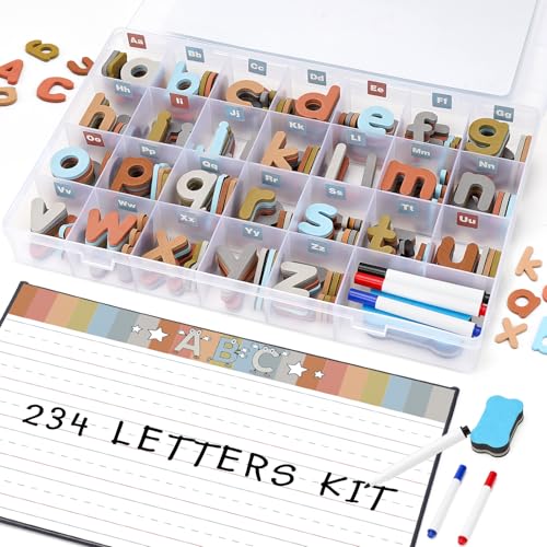Joyreal Magnetic Alphabet Letters with Magnet Board for Fridge & Classroom