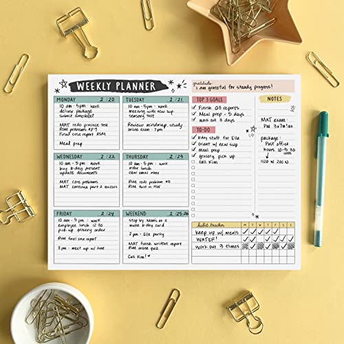 Weekly Planner Pad 52 Tear-Off Sheets Undated 8.5 x 11 Desk Pad - style: Style 4