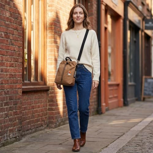 Togood Canvas Crossbody Bag for Women Tote Handbag Slouchy Shoulder Bag - color: Brown