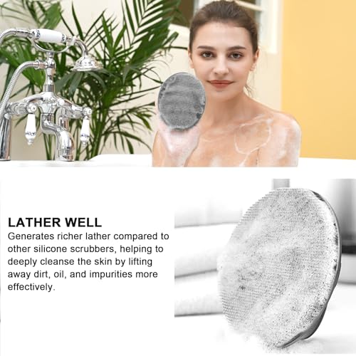 INNERNEED Silicone Body Cleansing Brush Exfoliating Scrubber, Gray - color: Gray