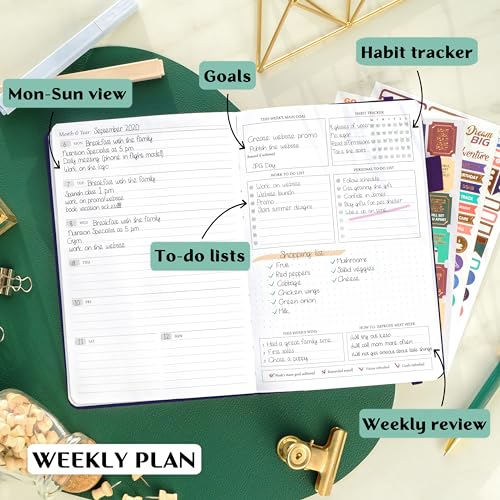 Legend Planner Undated, Weekly & Daily Goal Journal, A5 Purple - color: Purple (Undated), size: A5 (5.5'' x 8.3'')