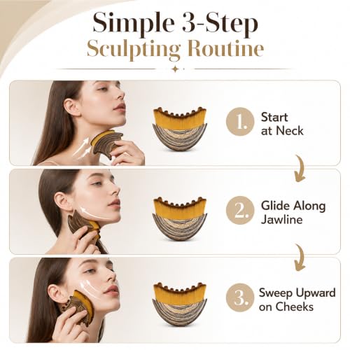 Lymphatic Contour Face Brush, Manual Lymphatic Drainage Massager, Ergonomic Facial Cleansing Brush with Durable Soft Bristles, Helps Relieve Fatigue