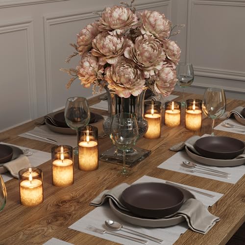 Battery Operated Flameless Candles with Remote & Timer, Grey Glass 3Pack - color: Gray