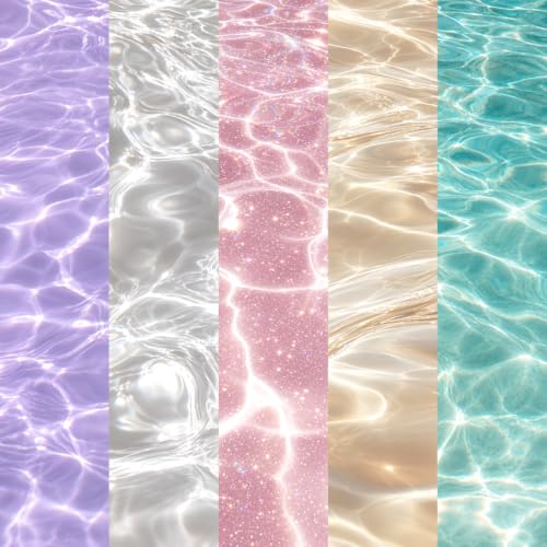 50 Pcs Ripple Scrapbooking Paper, 5 Themes Scrapbook Supplies Kit Textured Paper, Decorative Paper for Junk Journal Supplies，DIY Collage，Decoupage Card Making Supplies，Collage Background - color: Multicolor 105