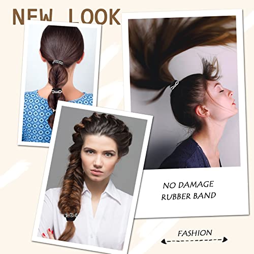 Bracelet Hair Ties Black Hair Tie Bracelets For Women 3 PCS Hair Ties For Thick Hair With Gold Silvery and Beige Elastic Looks Cute On Your Wrist And Great In Your Hair - color: Hairties(B) 3PCS