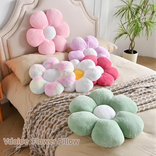 Flower Pillow,15.7In Daisy Pillow Hot Pink Throw Pillows - color: Hot Pink, size: 15.7in
