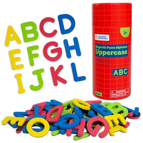 LEARNING ADVANTAGE Large Magnetic Letters, Set of 52, Uppercase Alphabet