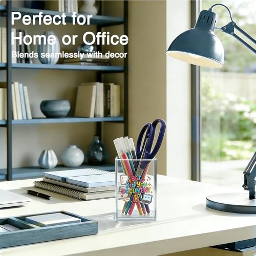 But Did You Document It Acrylic Organizer Pencil Pen Holder, Funny Desk Organizer Pen Holder, HR Work Desk Decor, Humor Office Accessory Gifts for HR Coworker Boss Employee IT Professional - color: Clear 4