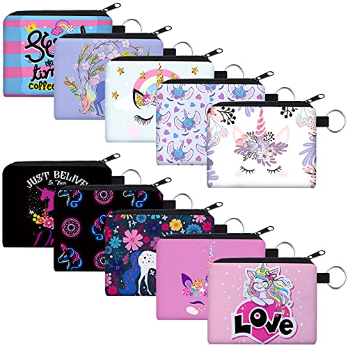 Boao 10 Pcs Small Change Coin Purse - size: 4.52 x 3.74 Inch, style: Animal and Flower