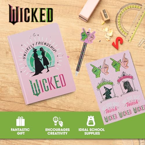 Wicked Kids Stationary Set for Girls and Boys, Journal Kit with Pen - color: Wicked