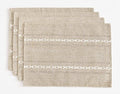 Wracra Cotton Linen Place Mats, Coffee Embroidered Placemats Set of 4 - color: Hemstitched Coffee, size: Placemats(Set of 4)
