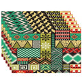 Traditional African Tribal Placemats Set of 6 12x18 Inch - color: Vibrant, size: Set of 6
