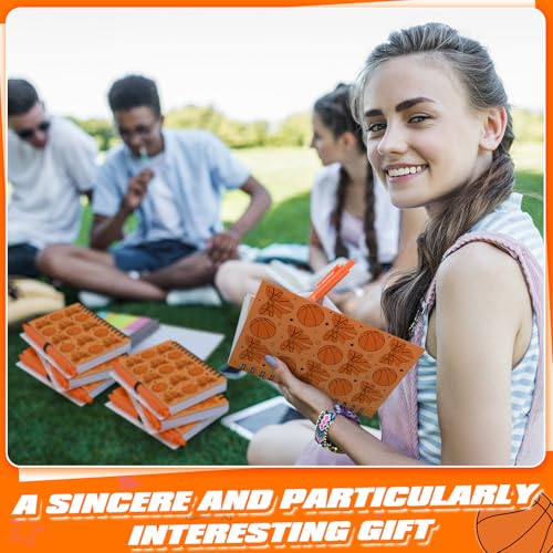 Resurhang 12 Set Basketball Notebook Pens Set Basketball Team Gifts - color: Orange, style: Basketball Bow
