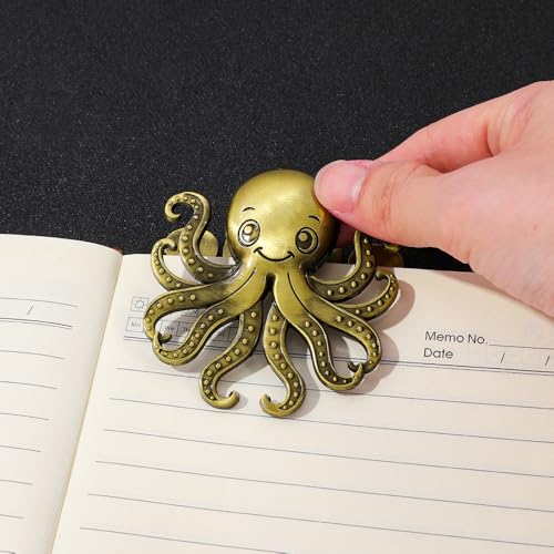 Vintage Ocean Bookmark Clip, 4 Color Starfish Shell Octopus for Book Lovers - color: Octopus Style C