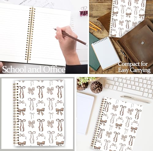 GDJIEGBC Brown Coquette Bow Notebook 5.5x8.3in - color: Color-K