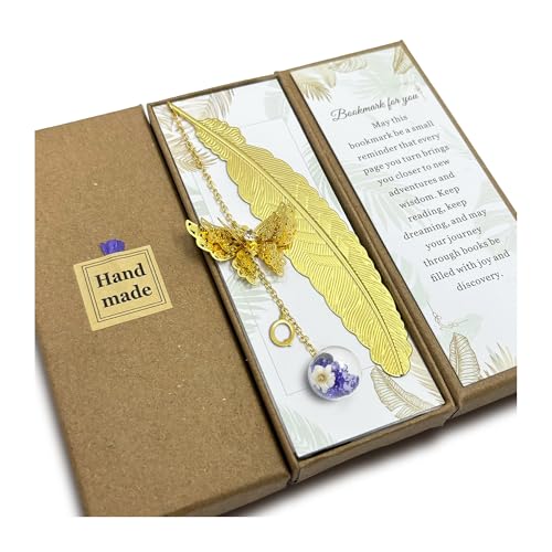 Initial Butterfly Metal Feather Bookmarks Gifts for Reading Women Book Lovers Unique Book Mark Birthday Mothers Day Valentines Christmas Gift for Teacher Mom Best Friend Coworkers Stocking Stuffers, Q - style: Gold-Q