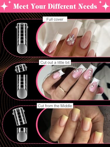 EBANKU Poly Gel Nail Forms - 96PCS Dual Forms for Builder Nail Extension - color: 4 Shapes Set