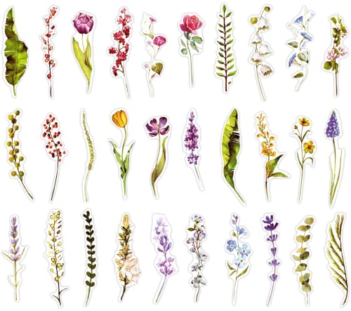 Colorful Flower Bookmarks, 30 PCS (Unknown Flower)