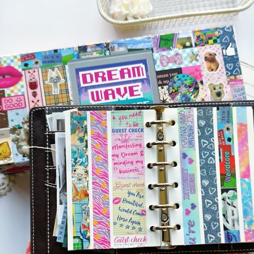 Washi Tape Set - 36 Rolls Retro-Futuristic Vaporwave Design Scrapbook Tape - color: Classic Y2K Vaporwave