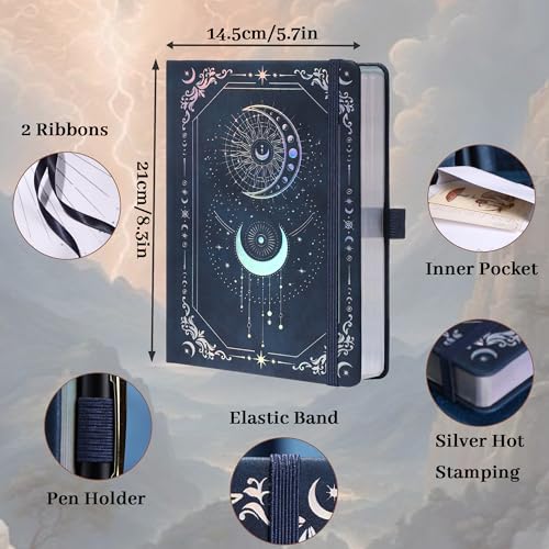 TIEFOSSI Line Journal Notebook for Women Men, 316 Pages,8.3x5.8 IN - color: Navy, size: Line