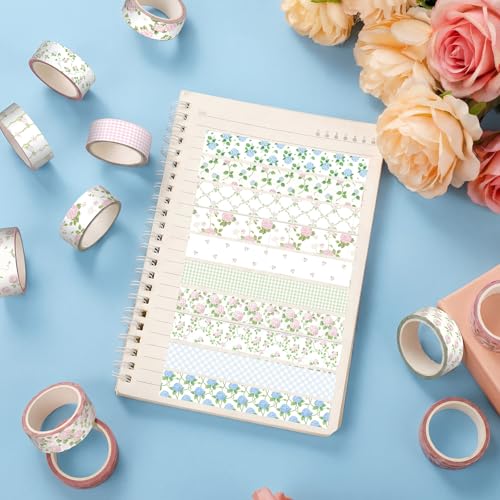 Gueevin 24 Rolls Floral Washi Tapes Set Scrapbook Supplies, Flowers - style: Flowers