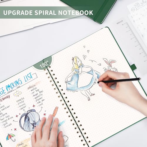AHGXG Dotted Journal, 110 Pages, A4 (8.5" x 11") - color: Dark Green, style: A4-Dotted