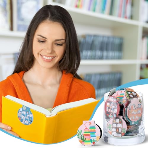 AmazingSpark 50 Pcs Magnetic Bookmarks for Reading, Bookshelf - style: Bookshelf