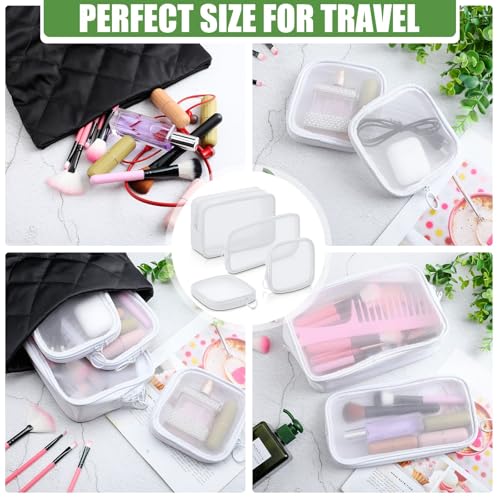 Weewooday 4Pcs Mesh Makeup Bag, White, Small, Large, Medium, Classic - color: White, size: Small, Large, Medium, style: Classic