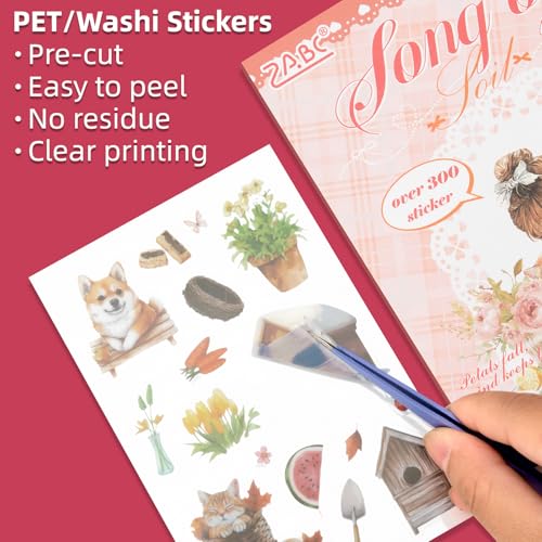 Pastoral Series Sticker Scrapbooking Supplies for Junk Journal, 20 Sheets PET Stickers - color: Pastoral Series