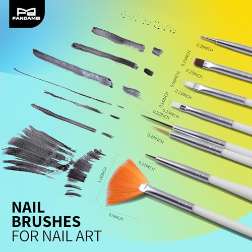 FANDAMEI Nail Art Tools, Nail Stuff, Nail Supplies, Nail Stand, Nail Brush - color: White