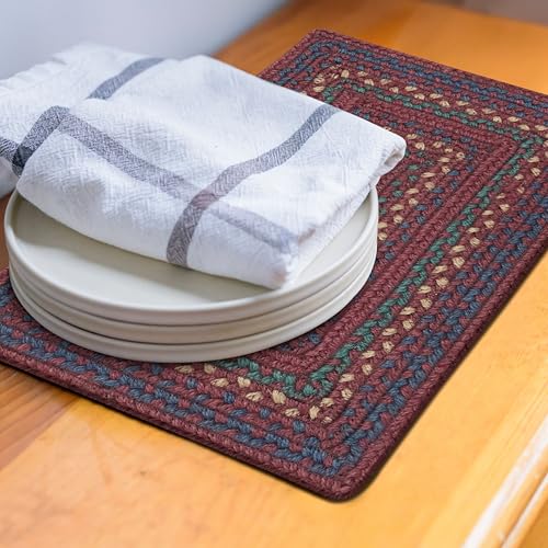 Homespice Jamestown Jute Braided Table Mats, Rect 10x15 Set of 4 - color: Jamestown