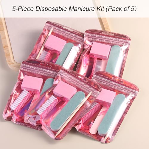 5PCS Disposable Manicure Kit, Single Use Mini Nail Care Tools - color: #1