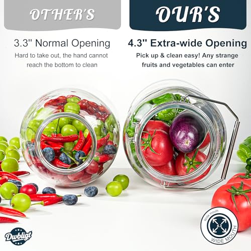 1.5 Gallon Glass Jars with Airtight Lids for Food Storage Large - size: 1.5 Gallon/2 Pack(with handle & base)